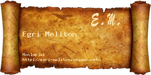 Egri Meliton névjegykártya